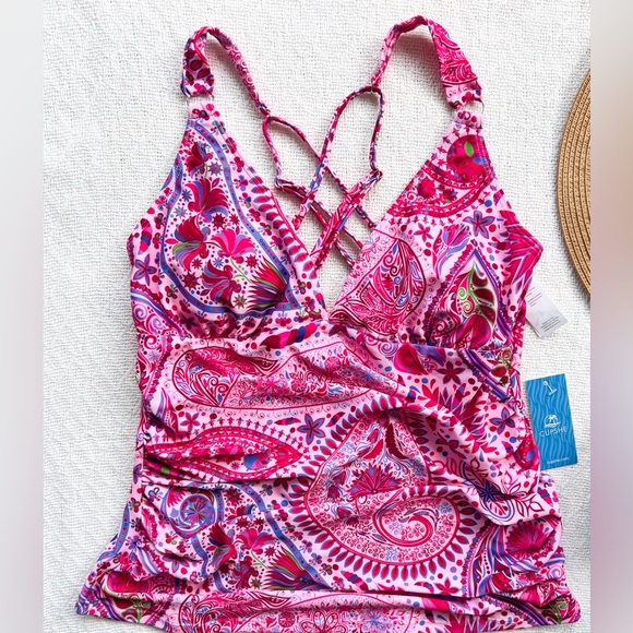 CUPSHE Women's Tankini Sets Two Piece Swimsuit Tummy Control - Picture 4 of 7